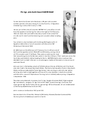A preview of a PDF biography for Bond, John Keith